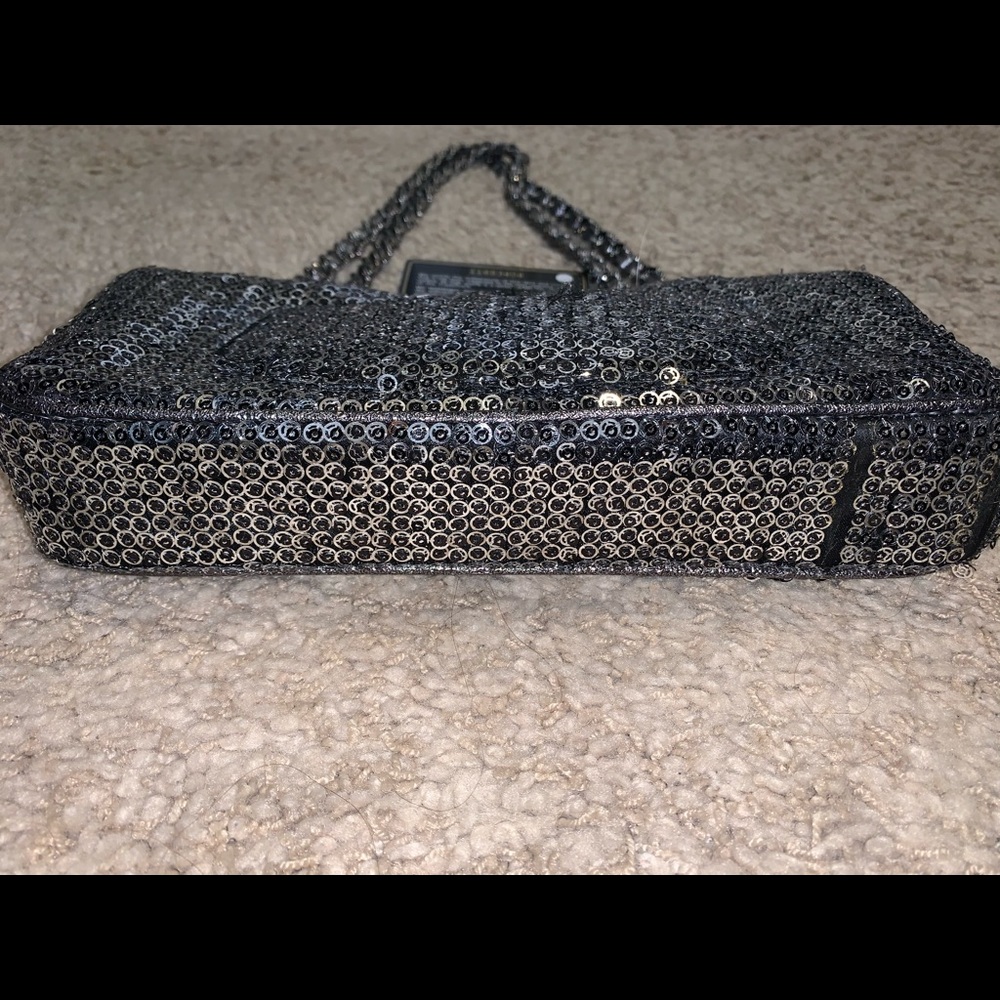 Chanel Sequin Handbag Clutch Silver Classic Bag - Picture 5 of 8